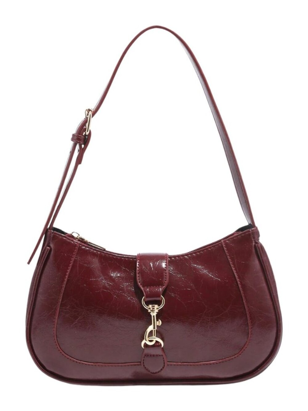 Women's Retro Vintage Zipper Shoulder Bag Elegant Underarm Purse